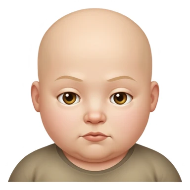 a bald fat lazy looking kid sticker