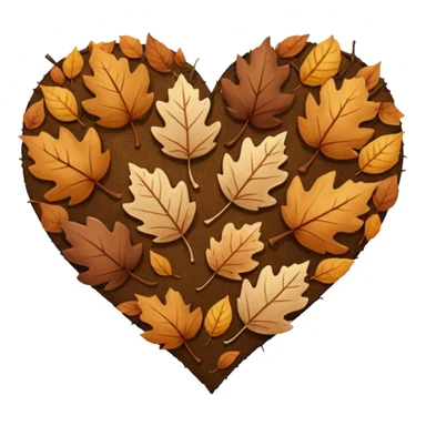 Brown autumn heart  sticker