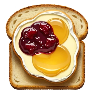 2 slices with pice of butter and jam on top  sticker