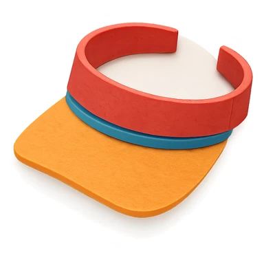 simple and colorful sun visor with paper-craft style sticker