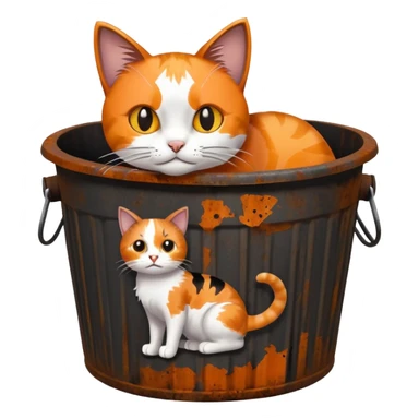 Cat + trash bin, Street Wildlife. sticker