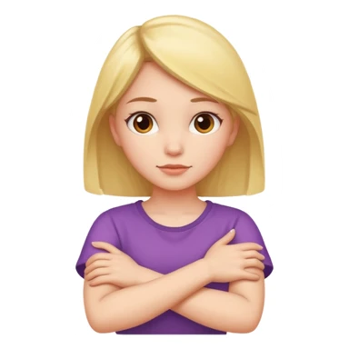 arms crossed around neck  girl sticker