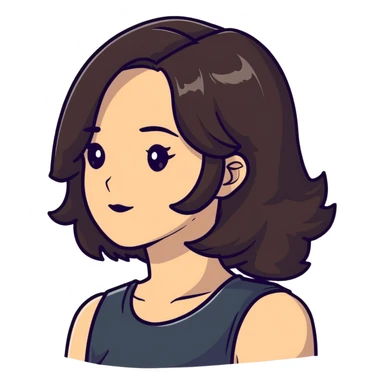 brunette girl with hair in a side part sticker