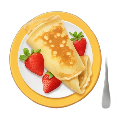 Crêpes bretonne dans une assiette avec des fraises  sticker