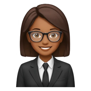 black woman in suits wearing glasses sticker