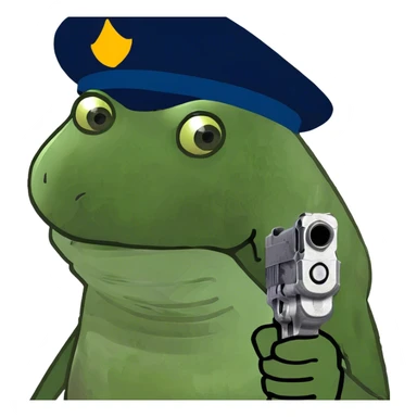 Emoji choking neck and holding gun signs next to head  sticker