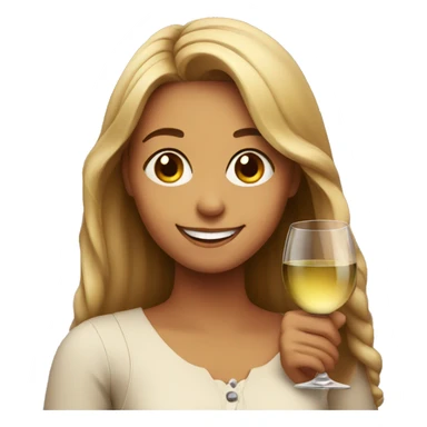 smiling girl with wine sticker
