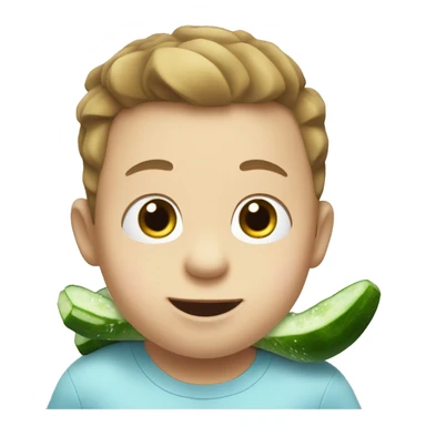 baby shark with a cucumber sticker