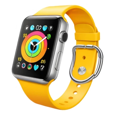 a colourful apple watch with fitness rings in the style of an ios emoji  sticker