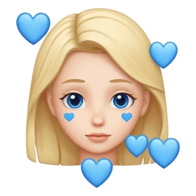 Head 🥰of love with blue hearts sticker