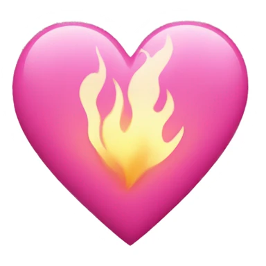 pink heart fire sticker