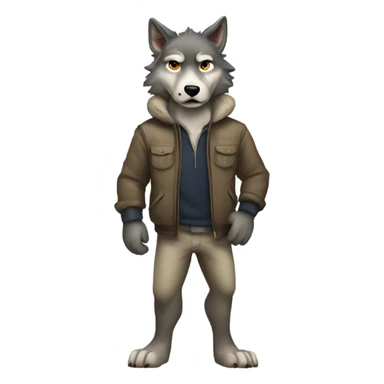 Full body wolf caught off guard  sticker