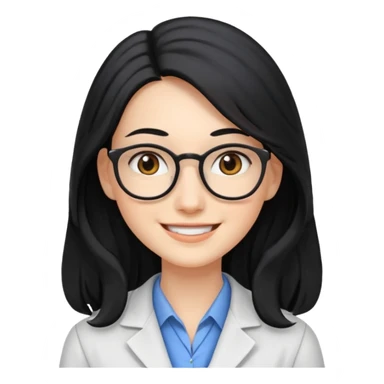 Profesora joven, sonrriente cabello negro y de pelo largo  sticker