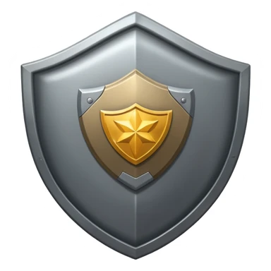 Steel gray shield with bicep flex icon sticker
