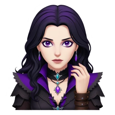 yennefer from the witcher with purple eyes sticker