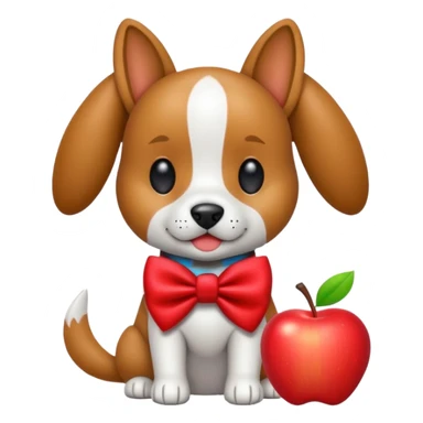 animatronic dog with red bow time like fnaf but dog emoji apple sticker