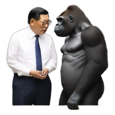 Gorilla meeting Kim yong un sticker
