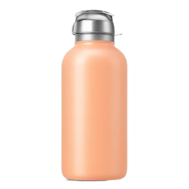 Waterbottle colour peach with silver screw top lid sticker