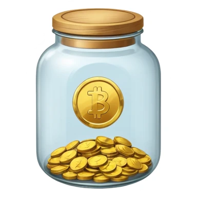 jar with a one coins sticker