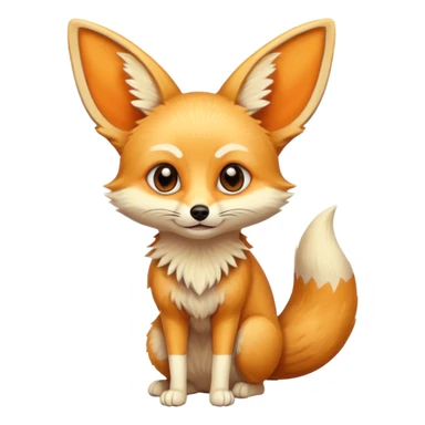 fennec fox emoji with its head tilted and a question mark above it sticker