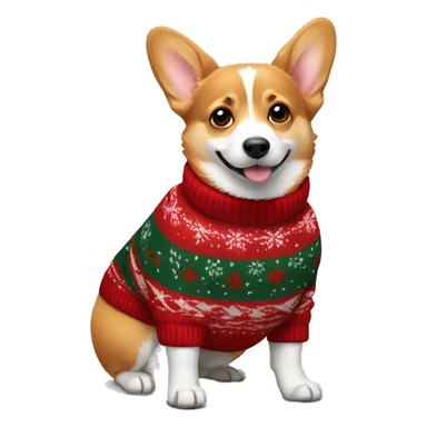 Corgi in a Christmas sweater  sticker