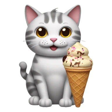 Cat holding ice cream  sticker