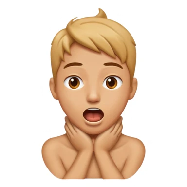 Person with hands on there neck crossed and mouth open sticker