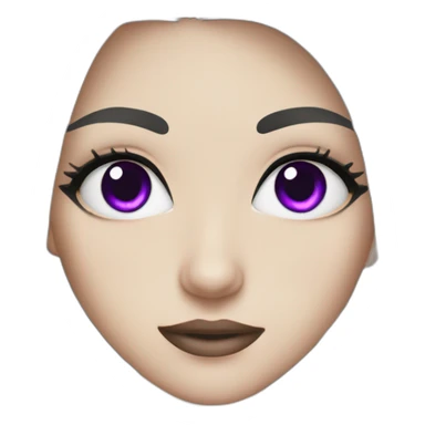 A white girl with purple eyes and dark black hair sticker