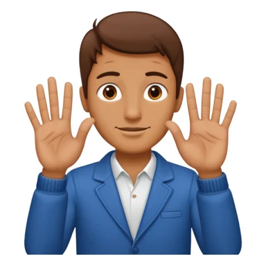 Man making the number 67 with his hands sticker