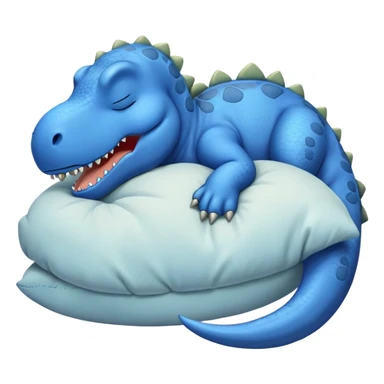 Blue dinosaur with zzz sleeping sticker