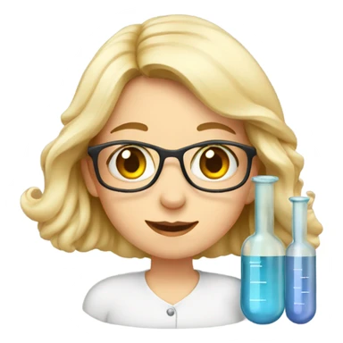 European girl with test tubes sticker