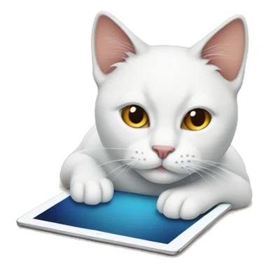 Cat with ipad sticker