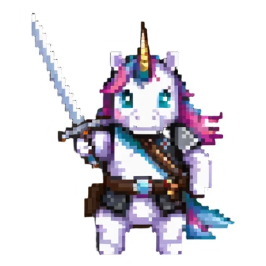 unicorn wielding a katana sticker