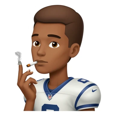 Make a football player smoking a blunt sticker