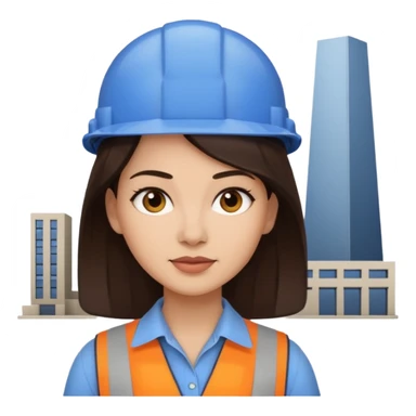 architect woman light skinned dark brown hair sticker