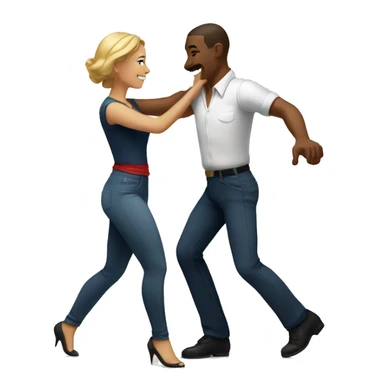 White couple dancing salsa sticker