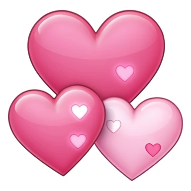 three pink pixel hearts with white-glowing effect sticker