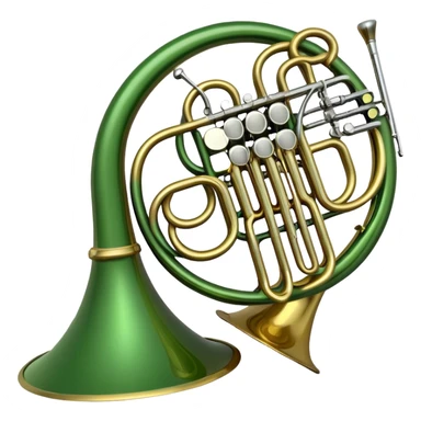 green round horn instrument  sticker