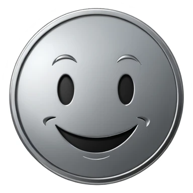 Silver coin smiley face sticker