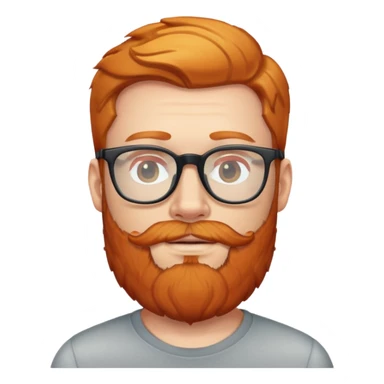 ginger man with beard and clear glasses  sticker