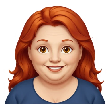 obese; older 50's ; long red hair ; women hazel eyes sticker