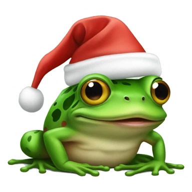 Frog wearing Santa hat sticker