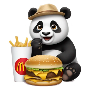 Panda bear eating McDonald’s  sticker