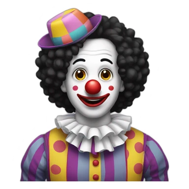 Clown with black hair sticker