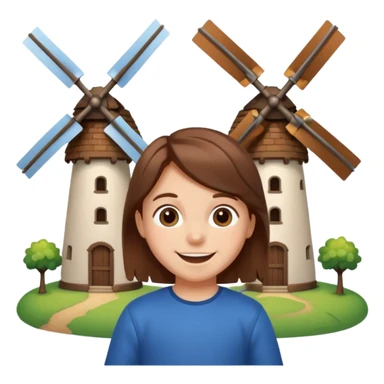 small Kid with Windmills sticker