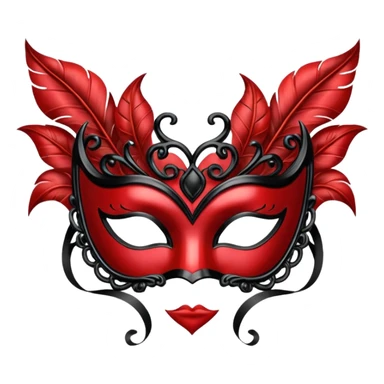 heart with a gothic masquerade mask sticker