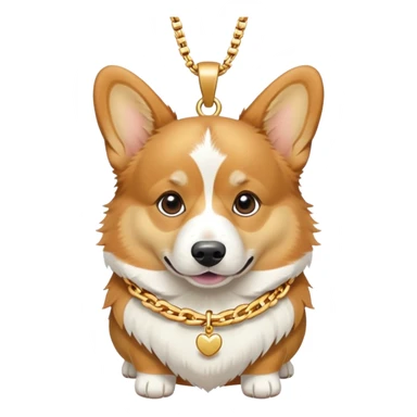 corgi wearing a gold chain sticker