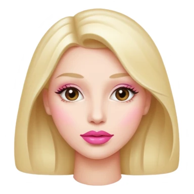 woman with shiny lip sticker