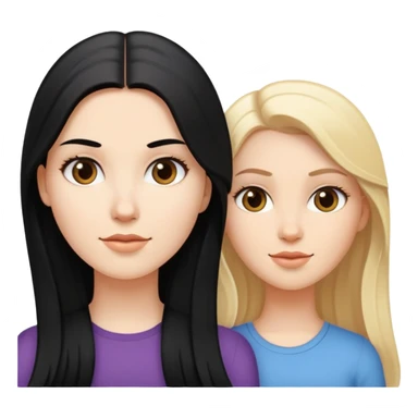 long black hair white girl and medium brown hair white girl and blonde white girl sticker
