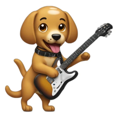 dog playing an electric guitar sticker